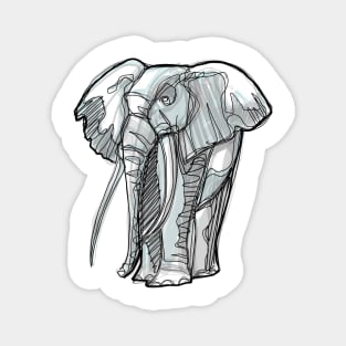 Elephant digital hand drawn illustration Magnet
