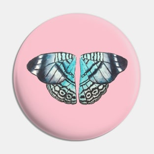 Blue butterfly/moth wings watercolour painting Pin