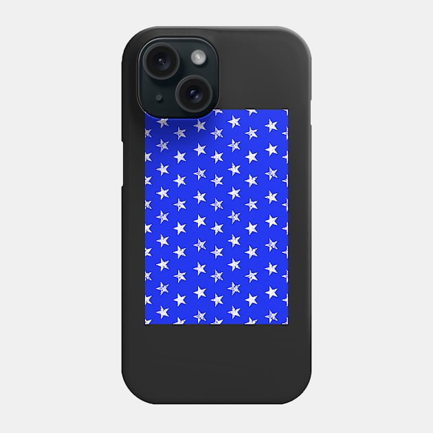 distressed stars on blue Phone Case by B0red