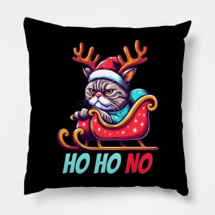 Grumpy Christmas Cat. Christmas Cat 2024 Pillow