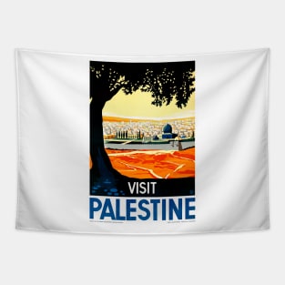 Vintage Travel Poster Visit Palestine Tapestry