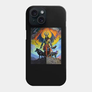 Odin, the Raven, and the Wolves Phone Case