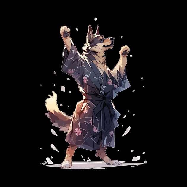 Samurai Dog Funny German Shepherd by QQdesigns