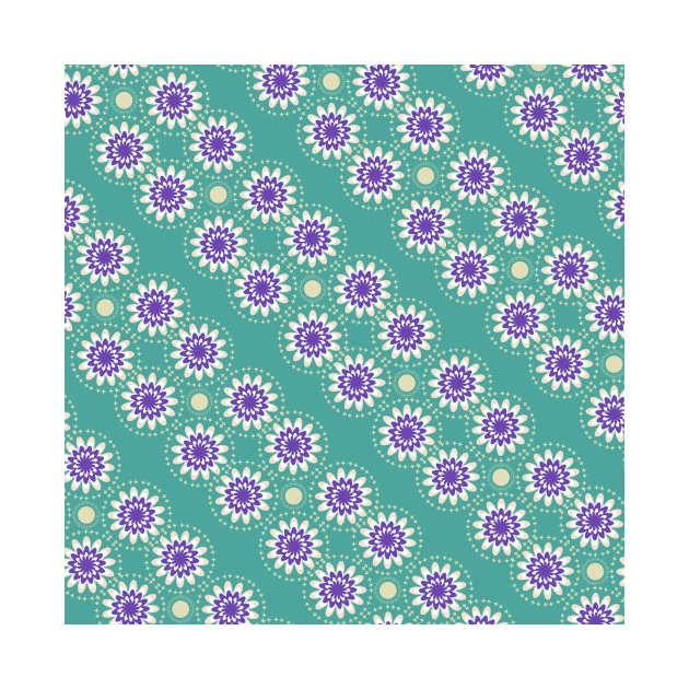 Purple & Green Floral Pattern by FloralPatterns