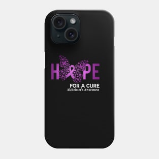 Hope For A Cure Butterfly Gift  Alzheimer's Phone Case