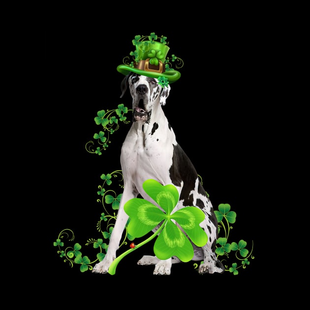 Lucky Great Dane Dog Shamrock St Patrick's Day by Brodrick Arlette Store