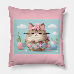 Cute Easter kitten Pillow