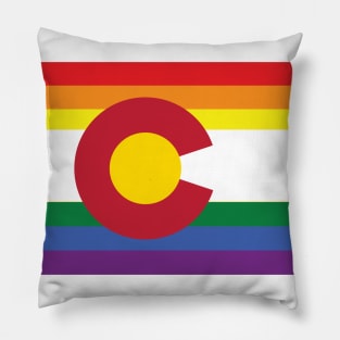 Colorado Gay Pride Rainbow Flag Pillow