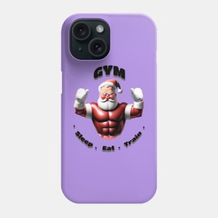 Santa Claus training in the gym Phone Case