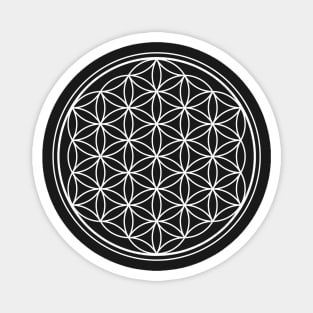 White Flower of life Magnet