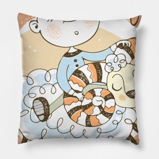 Zodiac Aries Cute Kid Design Horoscope Gift Pillow