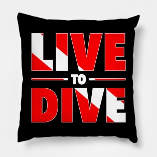 Life to Dive Sea Diver Flag Gift Pillow