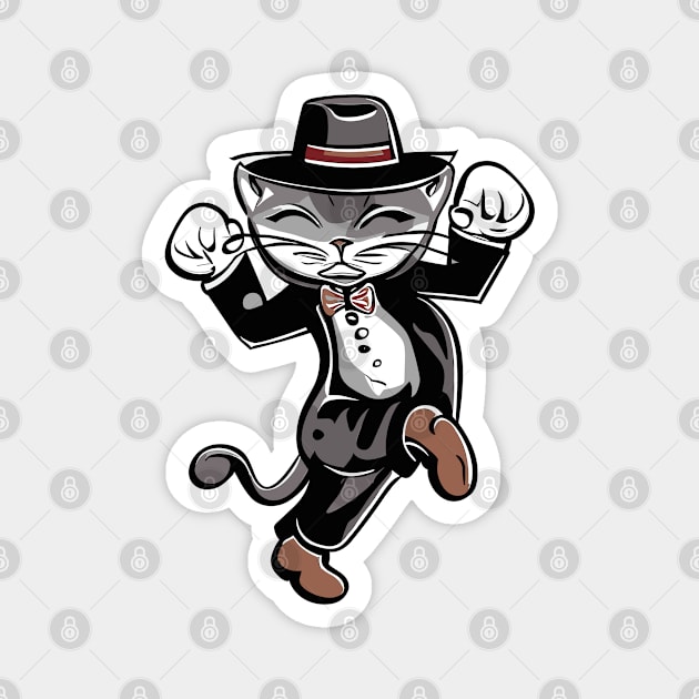 Funny boogie woogie cat Magnet by TomFrontierArt