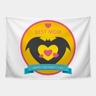 Bat Mom Best Mom Tapestry