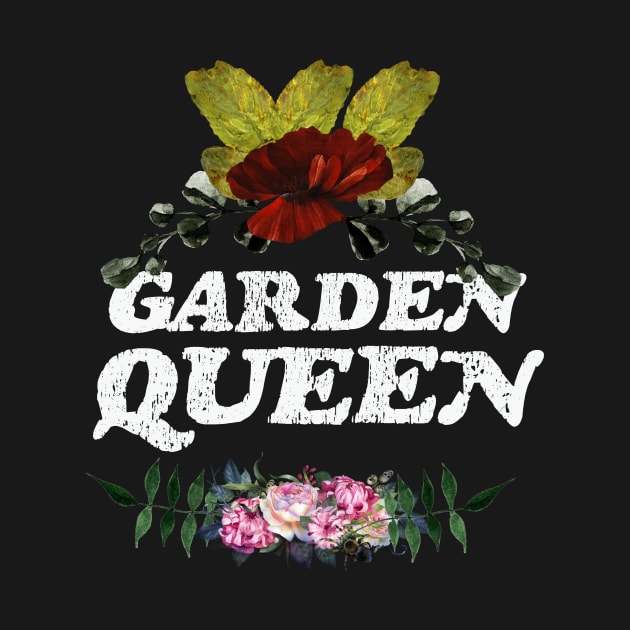 Garden Queen Gardening Woman Flowers Collage by Foxxy Merch