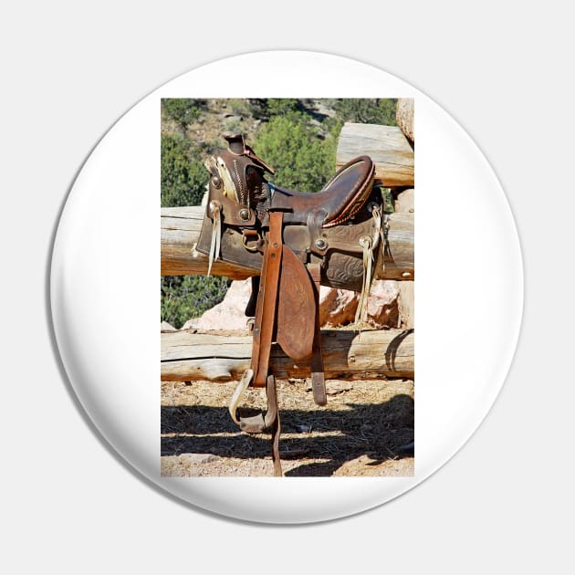 Saddle on Ranch Fence Pin by bobmeyers