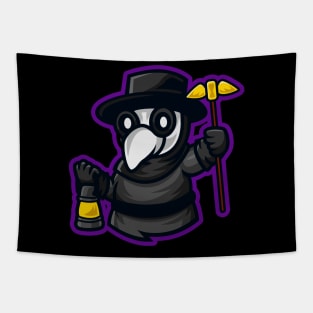 Plague Doctor Cartoon Tapestry