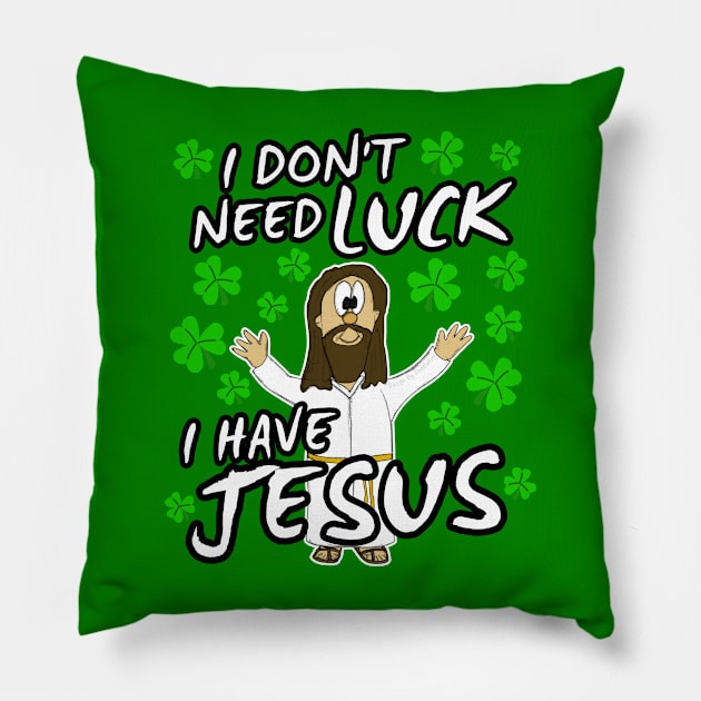 St. Patrick's Day 2022 Jesus Christian Church Humor Pillow by doodlerob