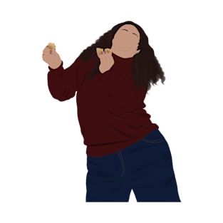 Fat Monica Dancing with Donut Fan Art Sticker T-Shirt