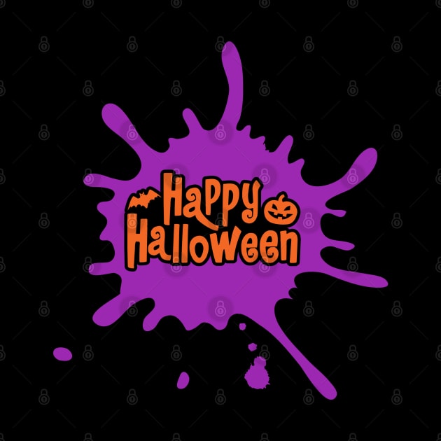 Purple Splash Happy Halloween by Kylie Paul