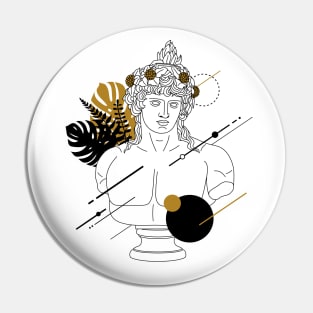 Dionysus (Bacchus). Creative Illustration In Geometric And Line Art Style Pin