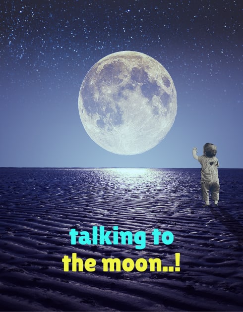 talking to the moon... Kids T-Shirt by Pirikiti +