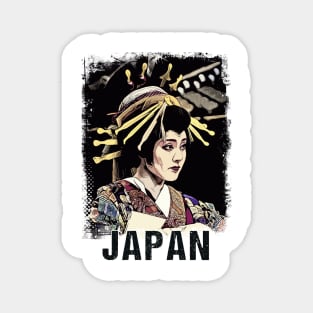 Traditional Geisha Kimono Vintage Japanese Art Magnet