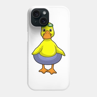 Duck at Swimming with Swim ring Phone Case