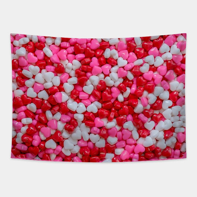 Candy Sprinkle Hearts Tapestry by love-fi