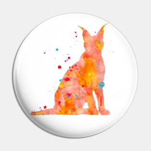 Caracal Watercolor Painting Pin