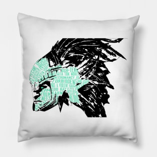 Kotal Kahn text portrait Pillow