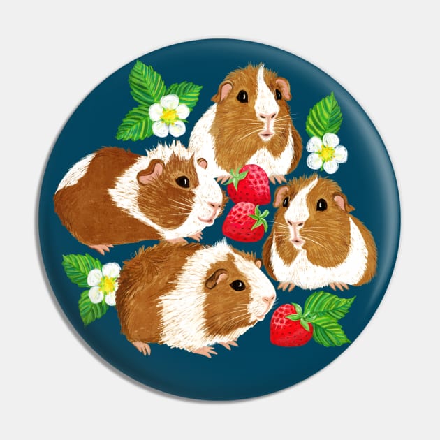 The Sweetest Guinea Pigs with Summer Strawberries Pin by micklyn