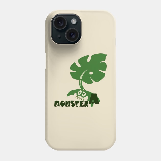 Funny monstera monster Phone Case by artbyluko