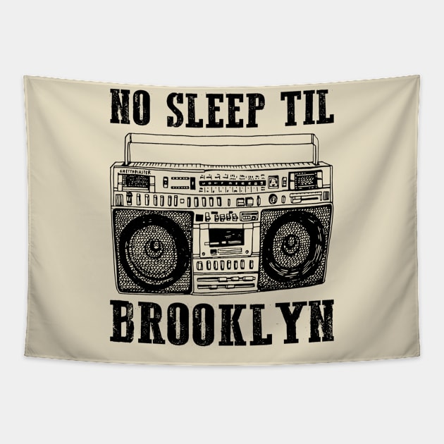 No Sleep Till Brooklyn Retro Radio Tapestry by Dimma Viral