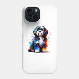 Russian Tsvetnaya Bolonka in Vibrant Splash Art Phone Case