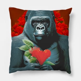 Valentine's Day in 2053  No. 4: Gorilla My Dreams on Valentine's Day Pillow