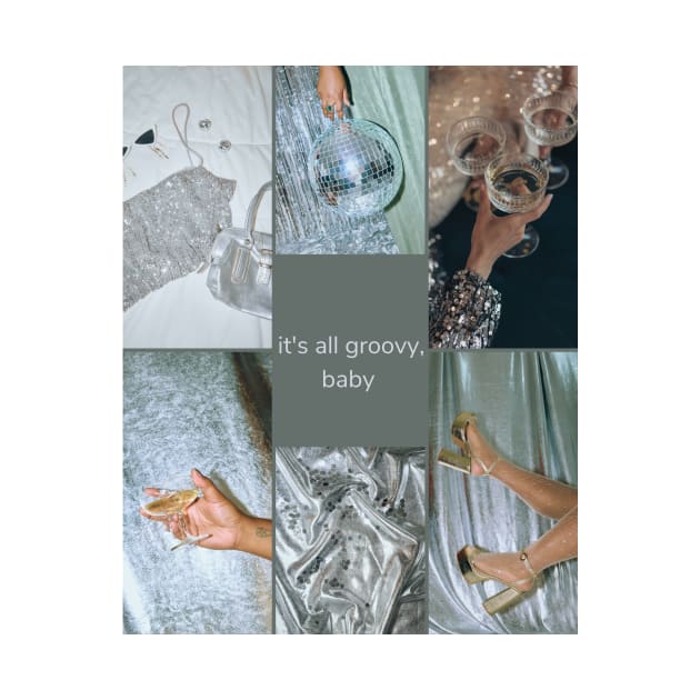 Silver Disco Queen Groovy Print by madiwestdal