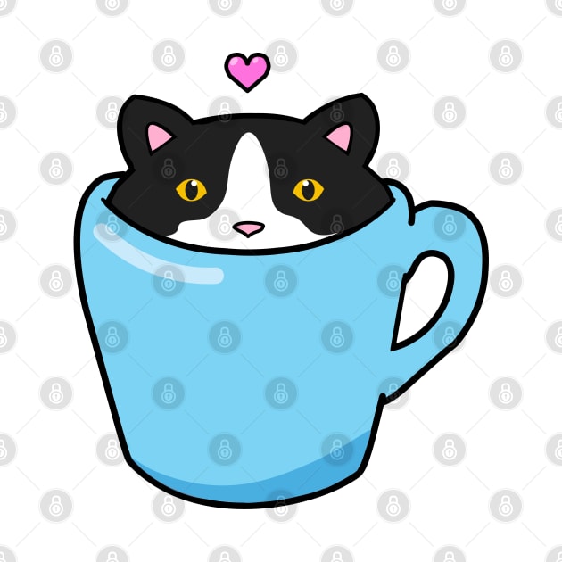 Cat Valentines day tuxedo cat by Purrfect