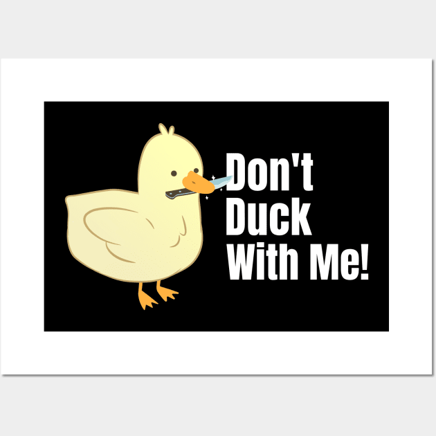 Duck with knife pixel art Art Print