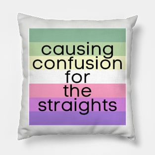 Causing Confusion for the Straights Genderfae Pillow