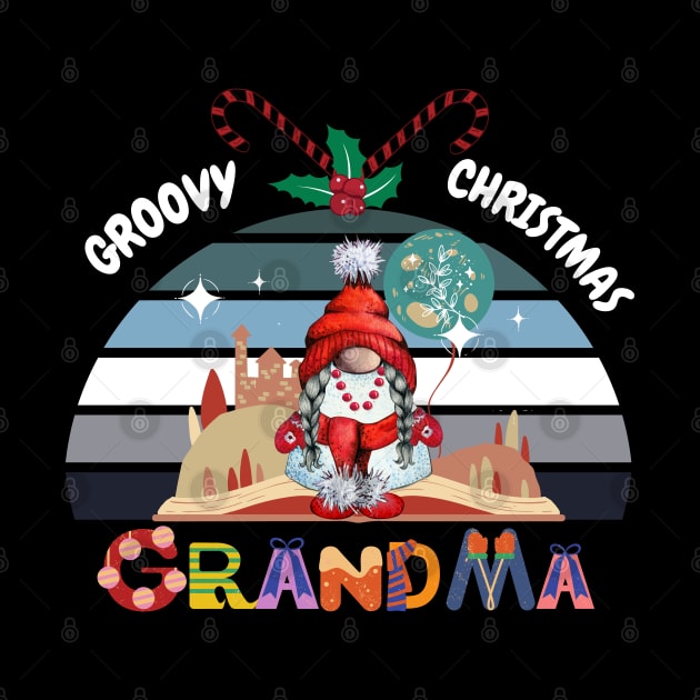 Funny Grandma Groovy Christmas by Darunyaa