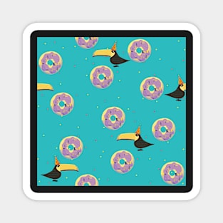 Party Toucan & Doughnuts Because, Why Noy? Magnet