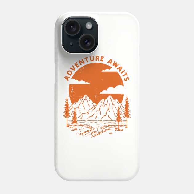 Adventure Awaits - Orange Edition Phone Case by SommersethArt