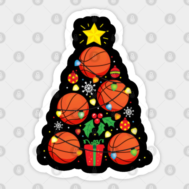 Basketball Christmas Tree Gifts Basketball Sticker Teepublic