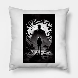 Enigmatic Elegance: The Unsettling Beauty of an Eerie Artistic Masterpiece Pillow