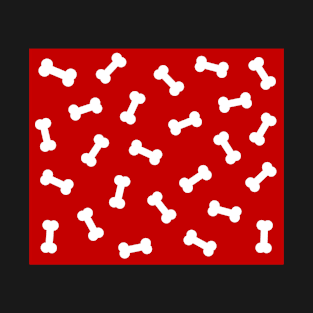 Red Dog Treat Pattern T-Shirt