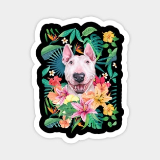 Tropical White Bull Terrier 2 Magnet