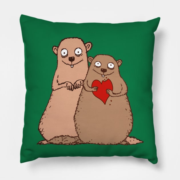 I love Groundhog Pillow by BessoChicca