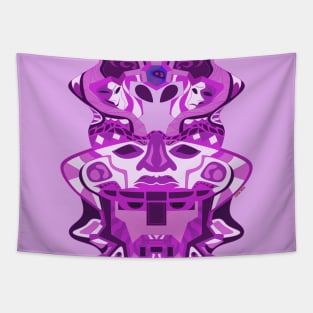 pink olmec head ecopop Tapestry