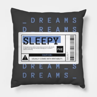 Sleepy Warning Label Pillow